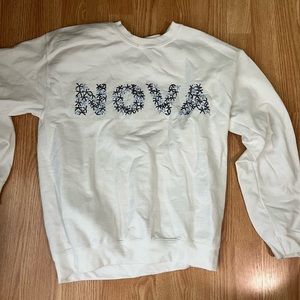 White Villanova custom crewneck